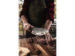 TRUE Primal Forge Rocker Butcher Kitchen Knife 5Cr15MoV Stainless Steel Monzo Wood Handle Black