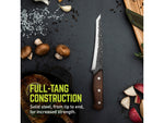 TRUE Primal Forge Tanto Slicer Kitchen Knife 5Cr15MoV Stainless Steel Monzo Wood Handle Black