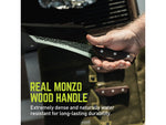 TRUE Primal Forge Tanto Slicer Kitchen Knife 5Cr15MoV Stainless Steel Monzo Wood Handle Black