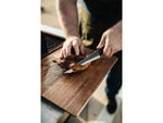 TRUE Primal Forge Tanto Slicer Kitchen Knife 5Cr15MoV Stainless Steel Monzo Wood Handle Black