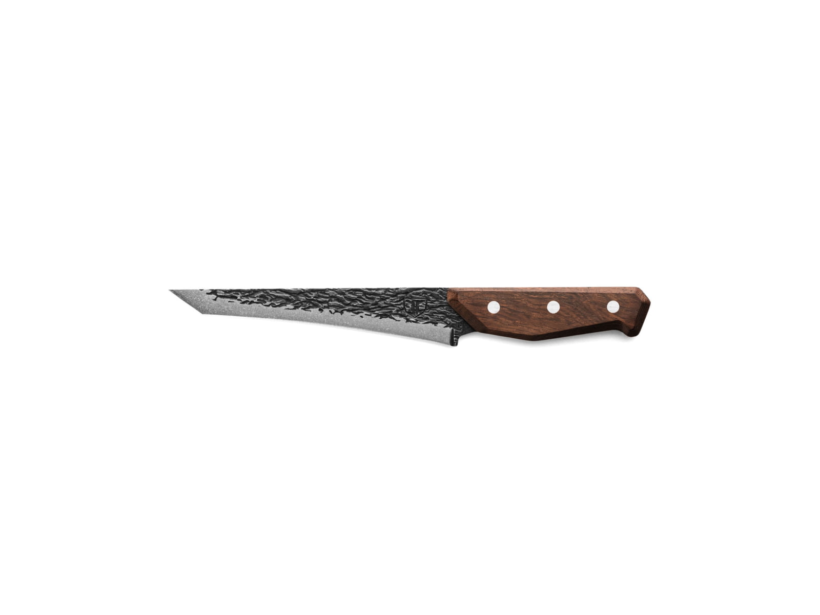 TRUE Primal Forge Tanto Slicer Kitchen Knife 5Cr15MoV Stainless Steel Monzo Wood Handle Black