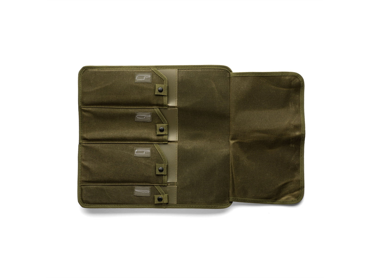 TRUE Primal Forge Wax Canvas Roll Kitchen Knife Green