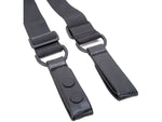 TUFF Products 4-Point Tactical Duty Suspenders w/ Adj. H Harness Black Plain Keepers 1.5in. Webbing