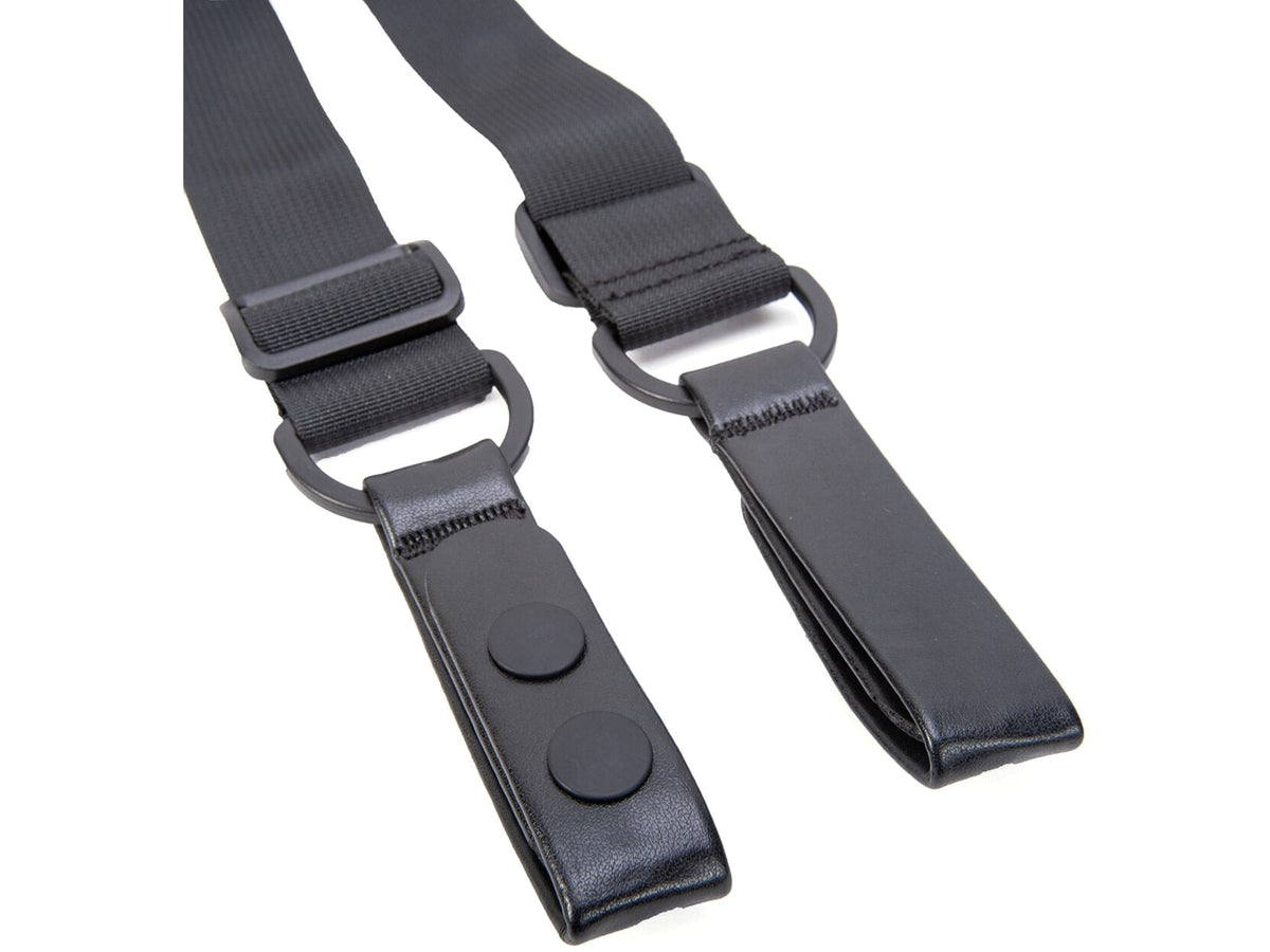 TUFF Products 4-Point Tactical Duty Suspenders w/ Adj. H Harness Black Plain Keepers 1.5in. Webbing