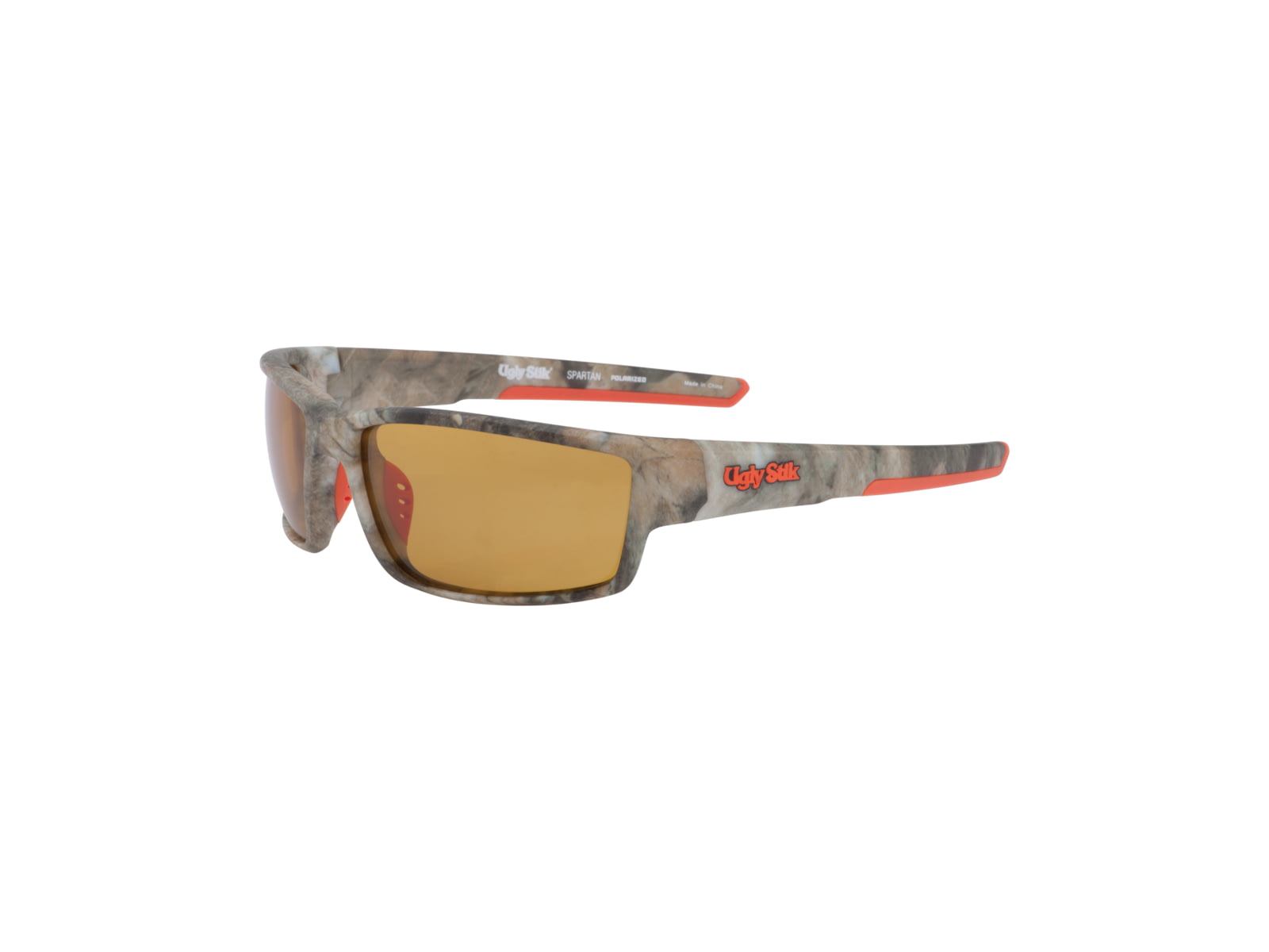 Ugly Stik Spartan Sunglasses Matte Camo Frame Amber Lens USSPARTANMCMBLZA