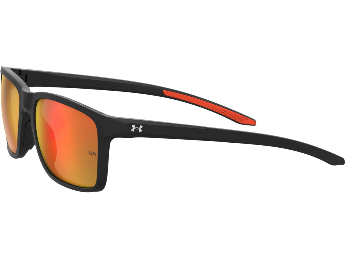 Under Armour Hustle Sunglasses with Matte Black/Grey Frame and Infrared Mirror Lens Medium