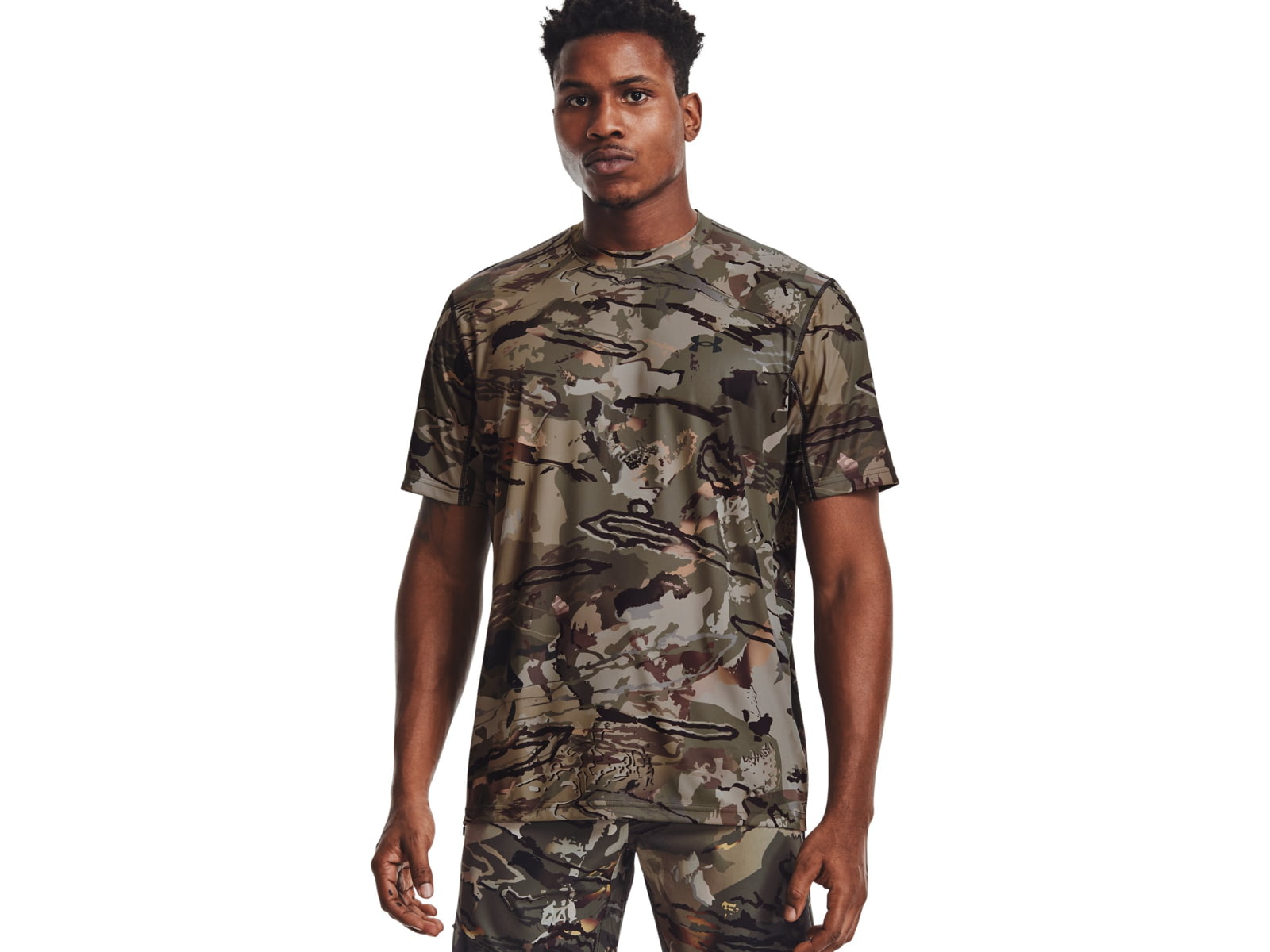 Under Armour Iso-Chill Brushline Short Sleeve Shirt - Men's UA Forest All Season Camo Medium 1361310994MD