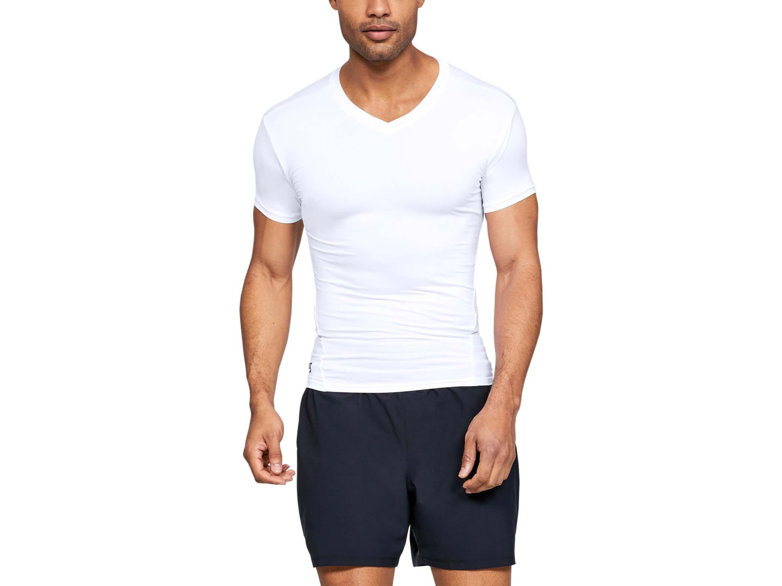 Under Armour Tactical HeatGear Compression V-Neck T-Shirt - Men's White 3X-Large 12160101003X