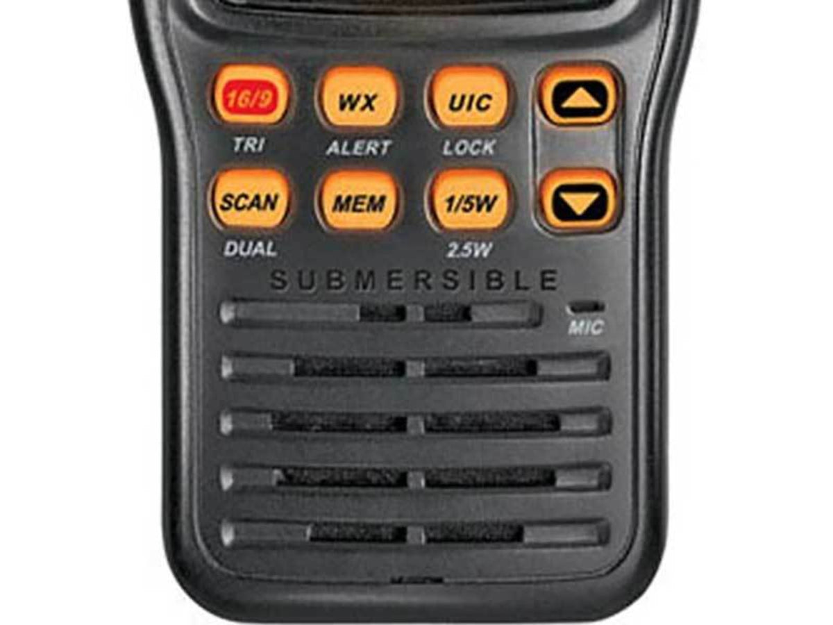 Uniden JIS8 Submersible Handheld 2-Way VHF Marine Radio Black 12 hr. Battery Life 1Watt/5Watts MHS75