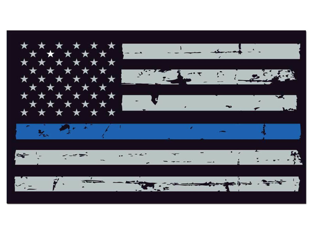 United States Tactical Sticker - Thin Blue Line Flag Mixed BS-765