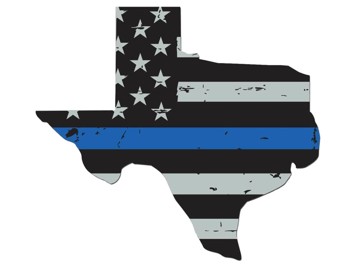 United States Tactical Sticker - Thin Blue Line Texas Flag Mixed BS-766