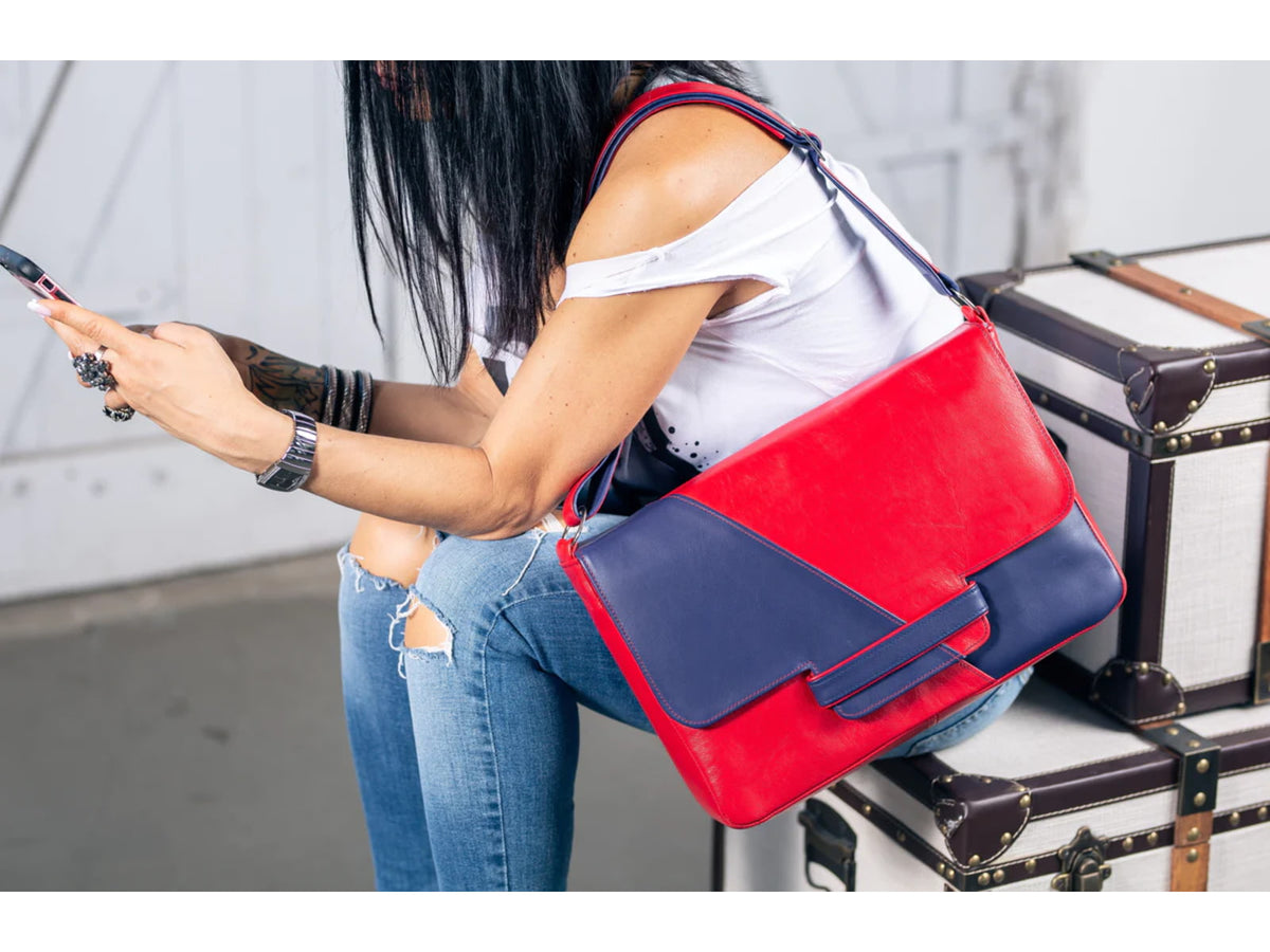 Urbn Chc Carme Bulletproof Purse Red/Indigo Large