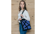 Urbn Chc Luna Suede Kevlar Tote Bag Veg Look Black/Indigo Suede Large LUNINDS