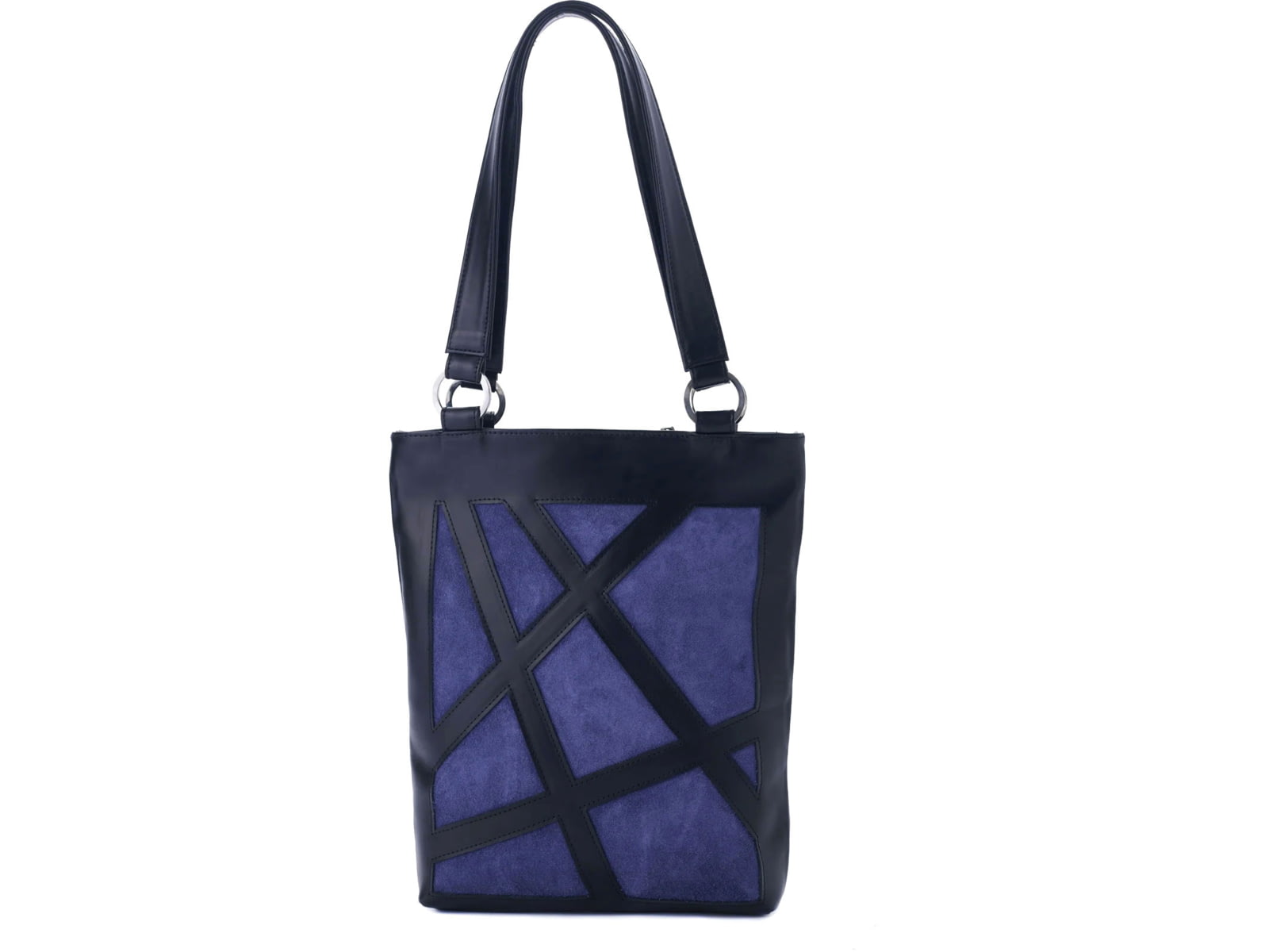 Urbn Chc Luna Suede Kevlar Tote Bag Veg Look Black/Indigo Suede Large LUNINDS