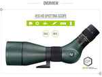 Vanguard 20-60x80 Spotting Scope BaK4 Roof Angled Green VEO HD 80A