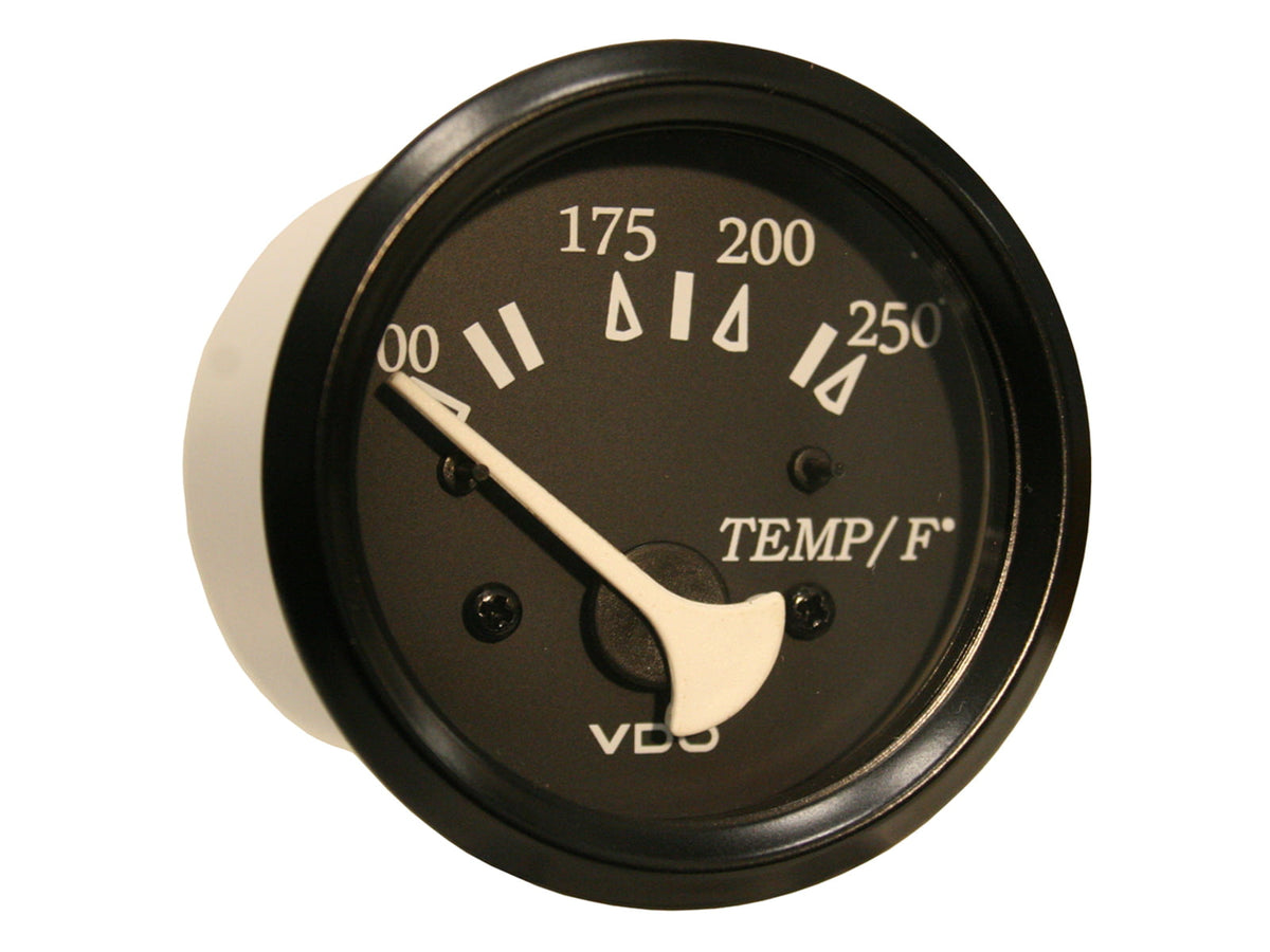 VDO Allentare Black 250F Water Temperature Gauge - Use w/Marine 450-29 Ohm Sender - 12V - Black Bezel 310-11801