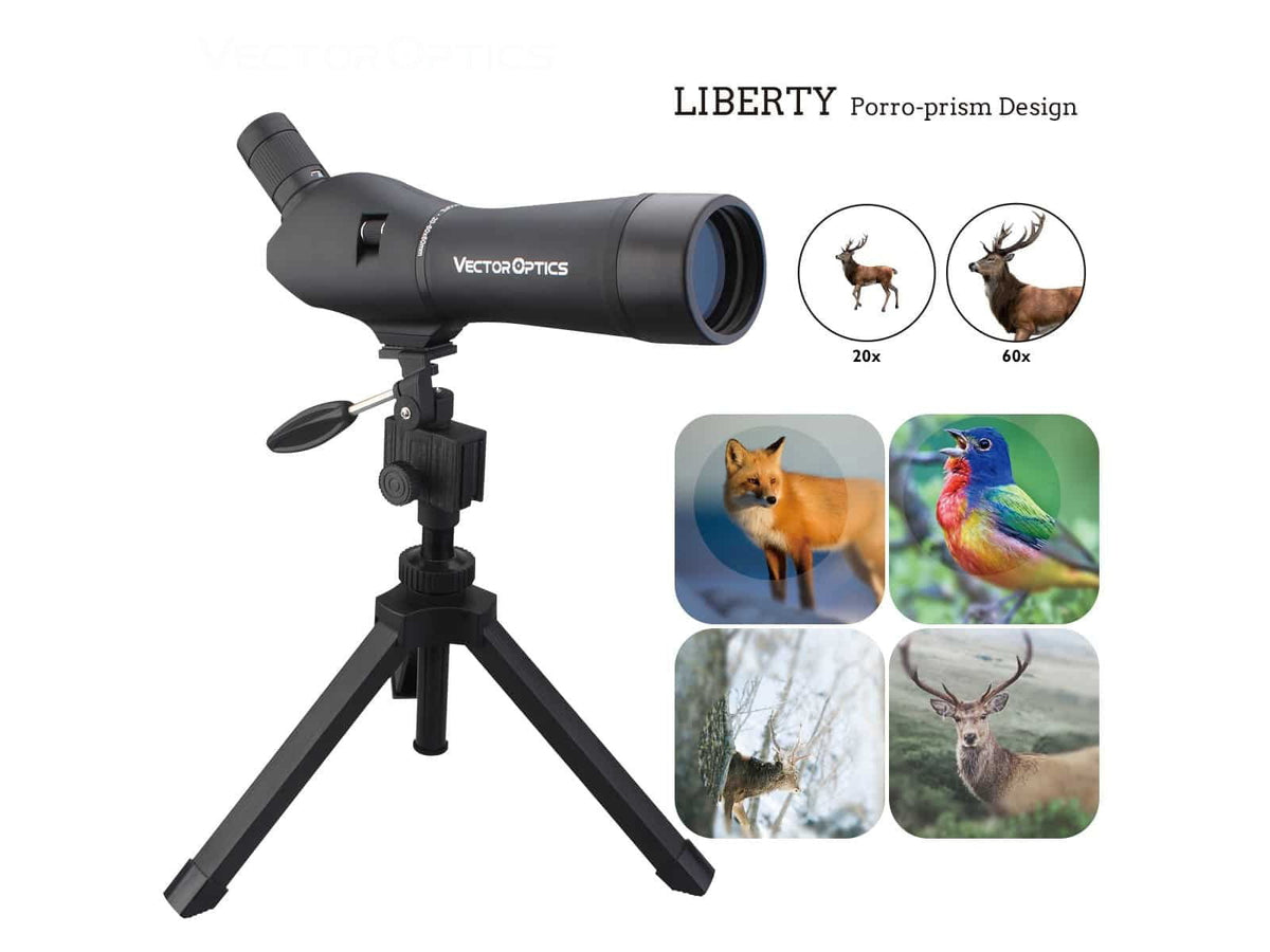 Vector Optics Liberty Spotting Scope 20-60x60mm Porro/Bak-4 Prism Black SCSS-01