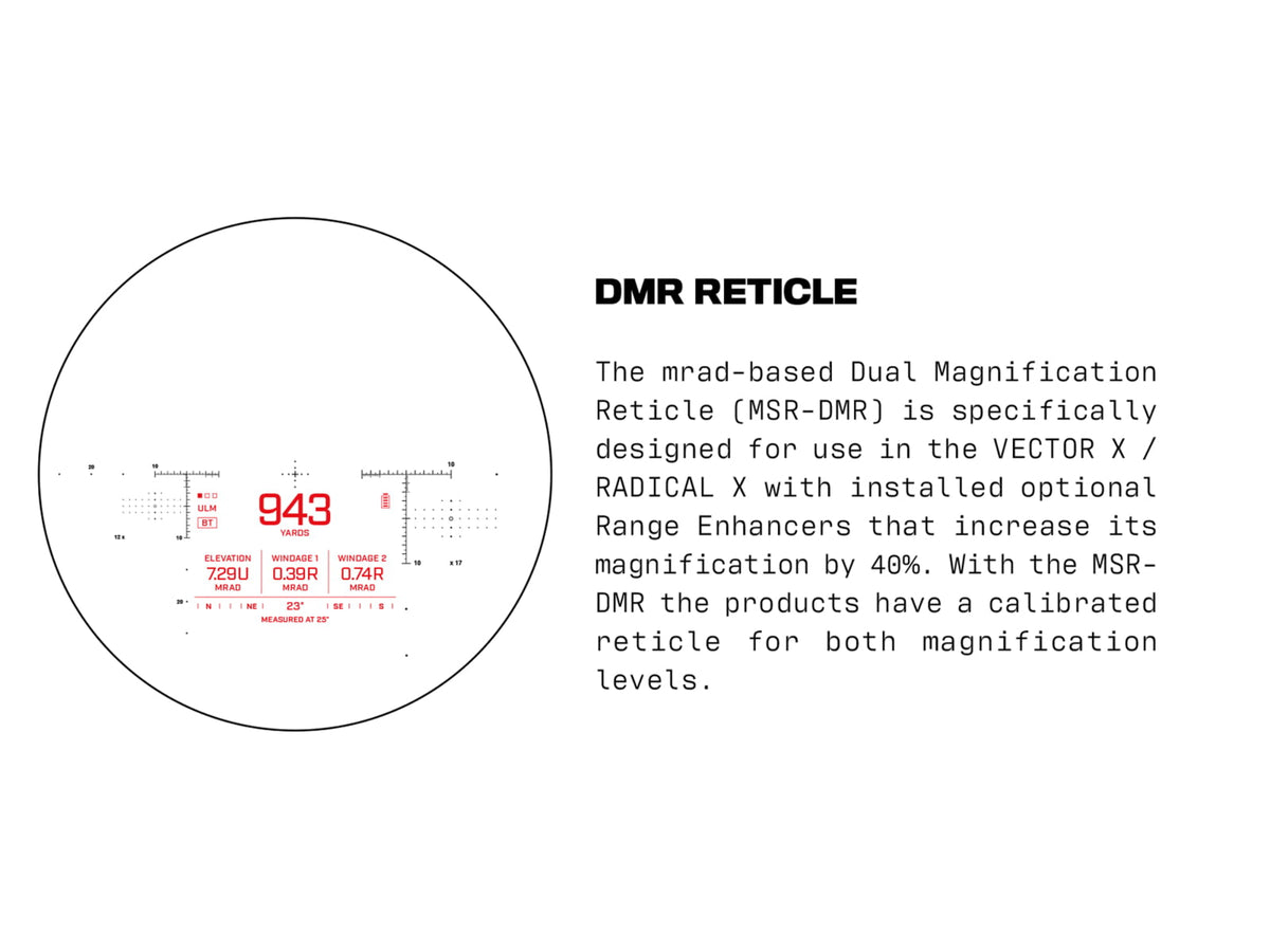 VECTRONIX SHOOTING SOLUTIONS Vector X 42 12x42mm Rangefinding Binocular MSR-DMR Reticle