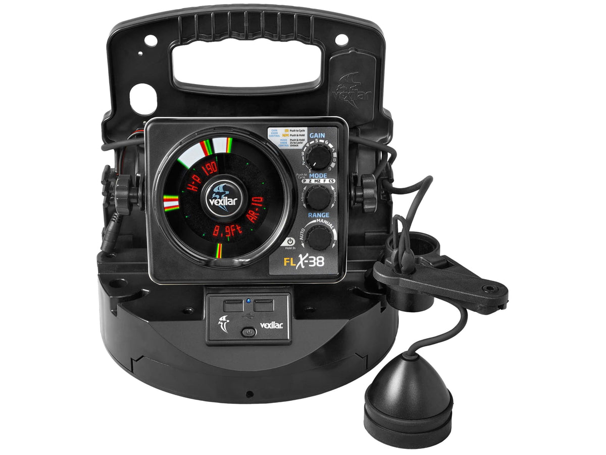 Vexilar FLX-38 BB Pro Pack ELITE w/ Broad Band Ice-Ducer Lithium Battery Black Regular PPEL38BB