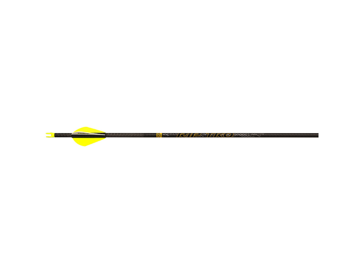 Victory RIP TKO Elite Low Torque Arrows 200 2 in Vanes 6 Pack Yellow/Carbon RIPTKE-200FB-6