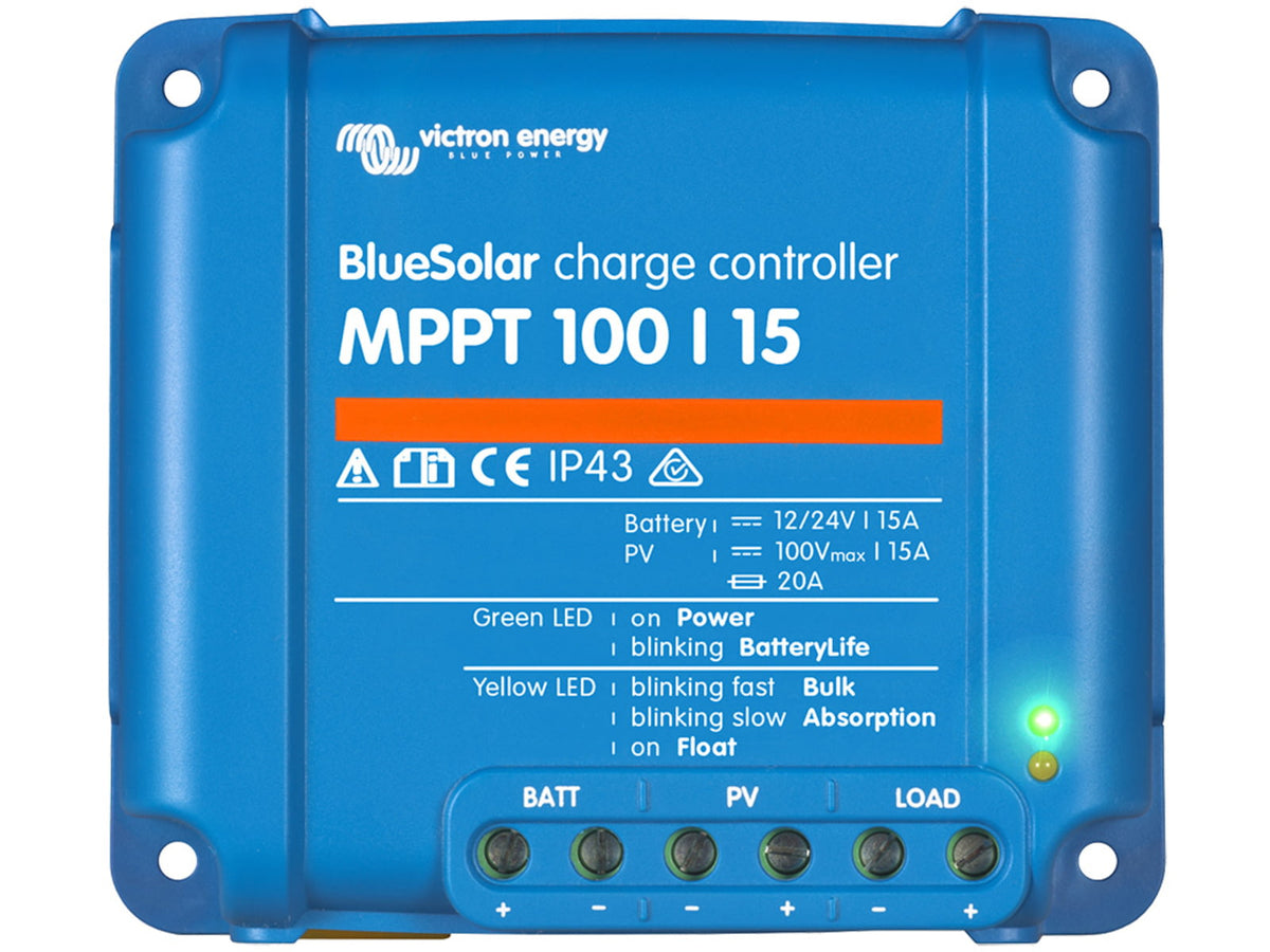 Victron Energy BlueSolar MPPT Charge Controller - 100V - 15AMP - UL Approved One Size SCC010015200R