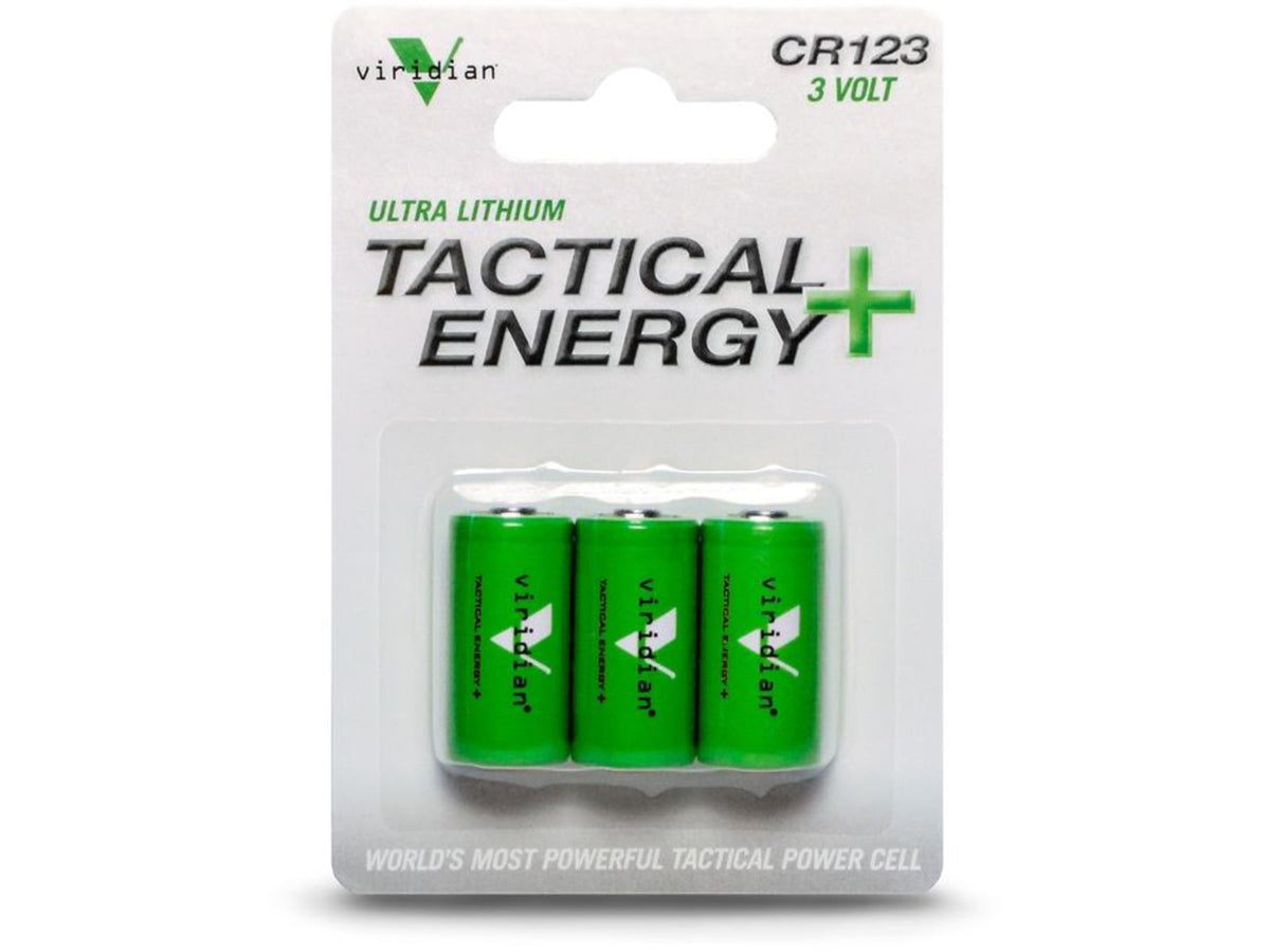 Viridian Weapon Technologies Tactical Energy+ CR123A Lithium Battery 3-Pack 350-0006