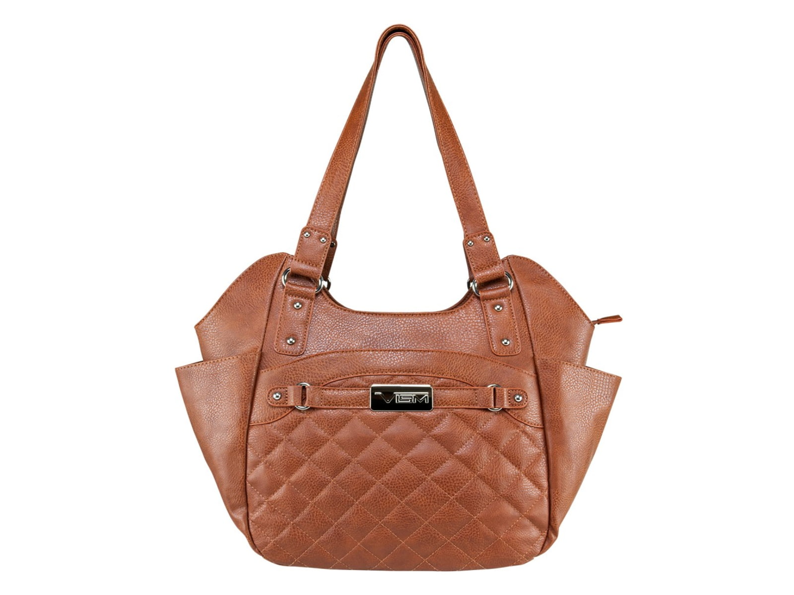 Vism Concealed Carry Quilted Hobo Large Bag Brown BWL002