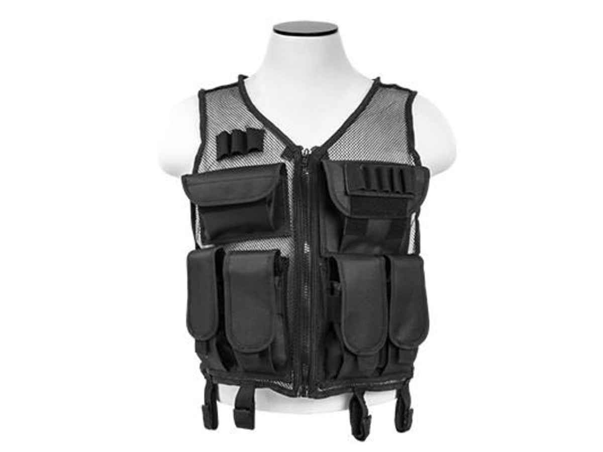 VISM Lightweight Mesh Tactical Vest Black CMTV2951B