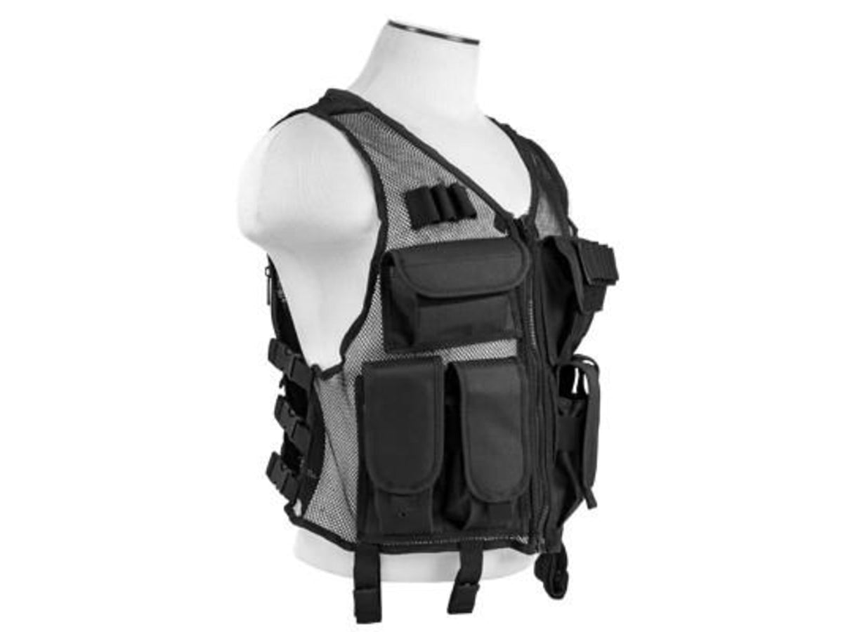 VISM Lightweight Mesh Tactical Vest Black CMTV2951B