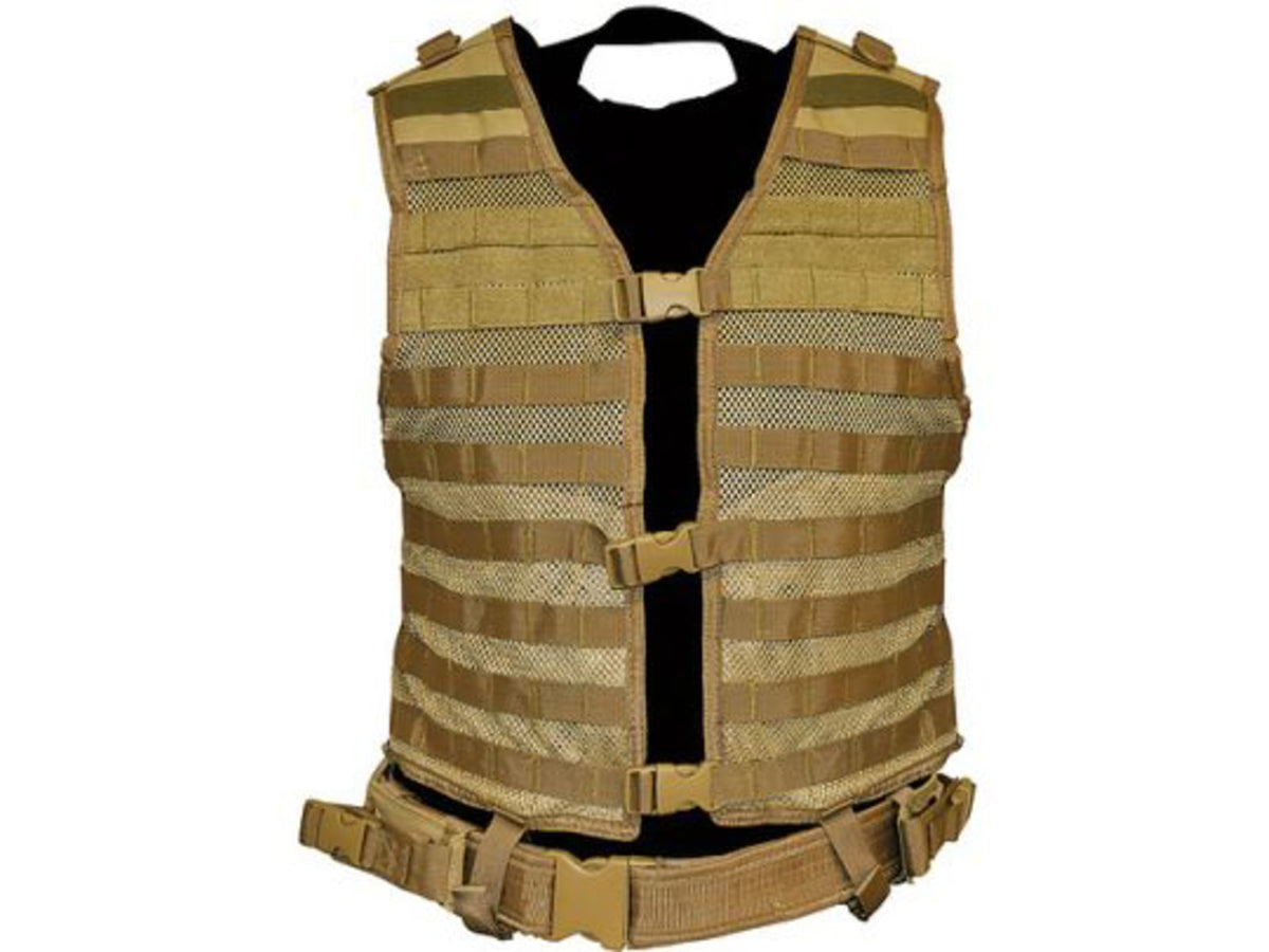 VISM MOLLE / PALS Hydration Ready Tactical Vest Tan Medium to XXL