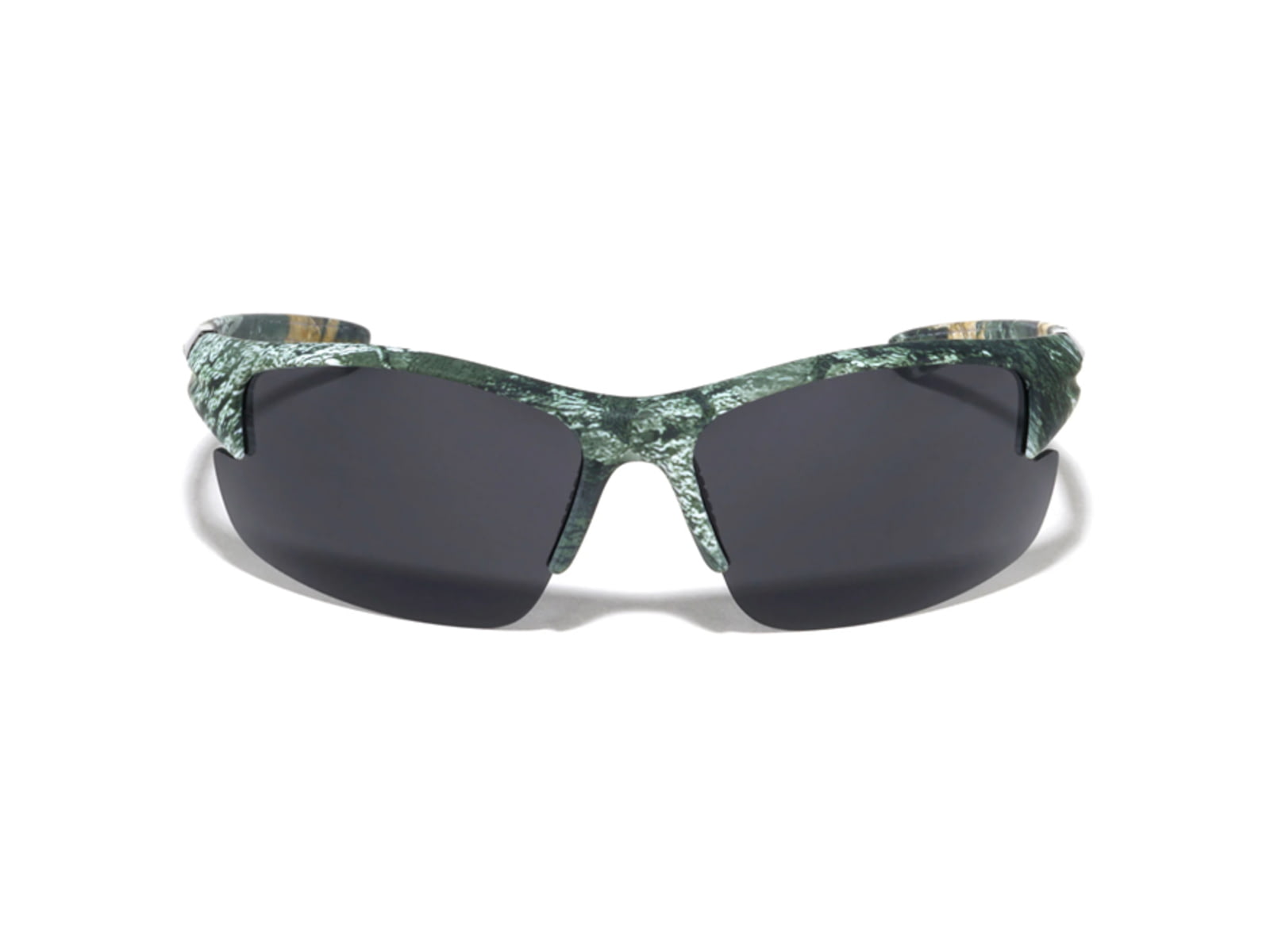 VISM Semi Rimless Temple Cutout Sunglasses Camo Frame Black Lens Camo VBP0164