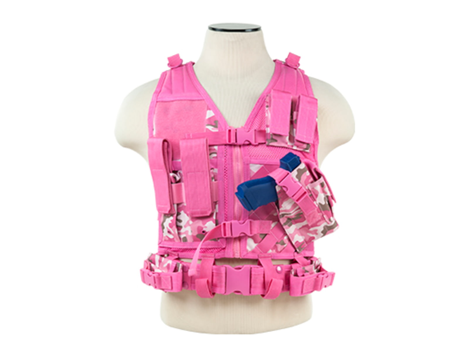VISM Tactical Vest Hydration System Compatible Pink Camo XS-S CTVC2916PC