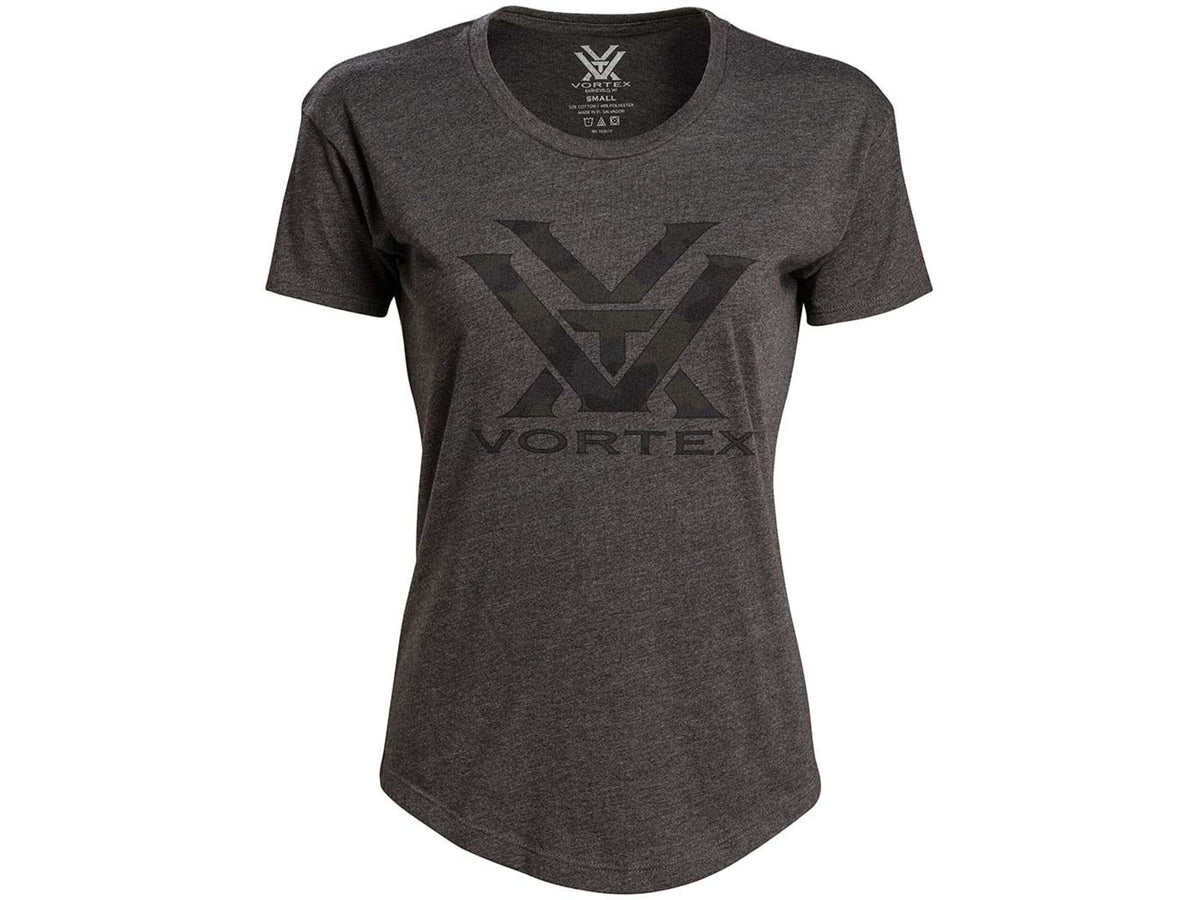 Vortex Camo Logo Short Sleeve T-Shirt - Women's Extra Large Charcoal Heather