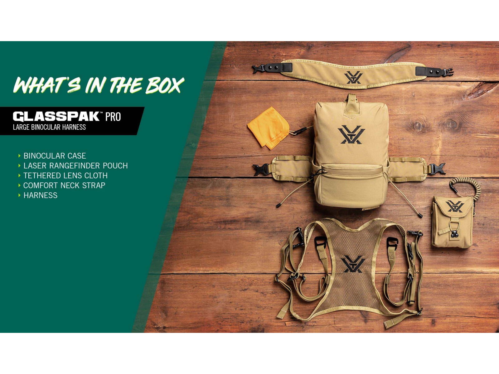 Vortex GlassPak Pro Binocular Harness Tan
