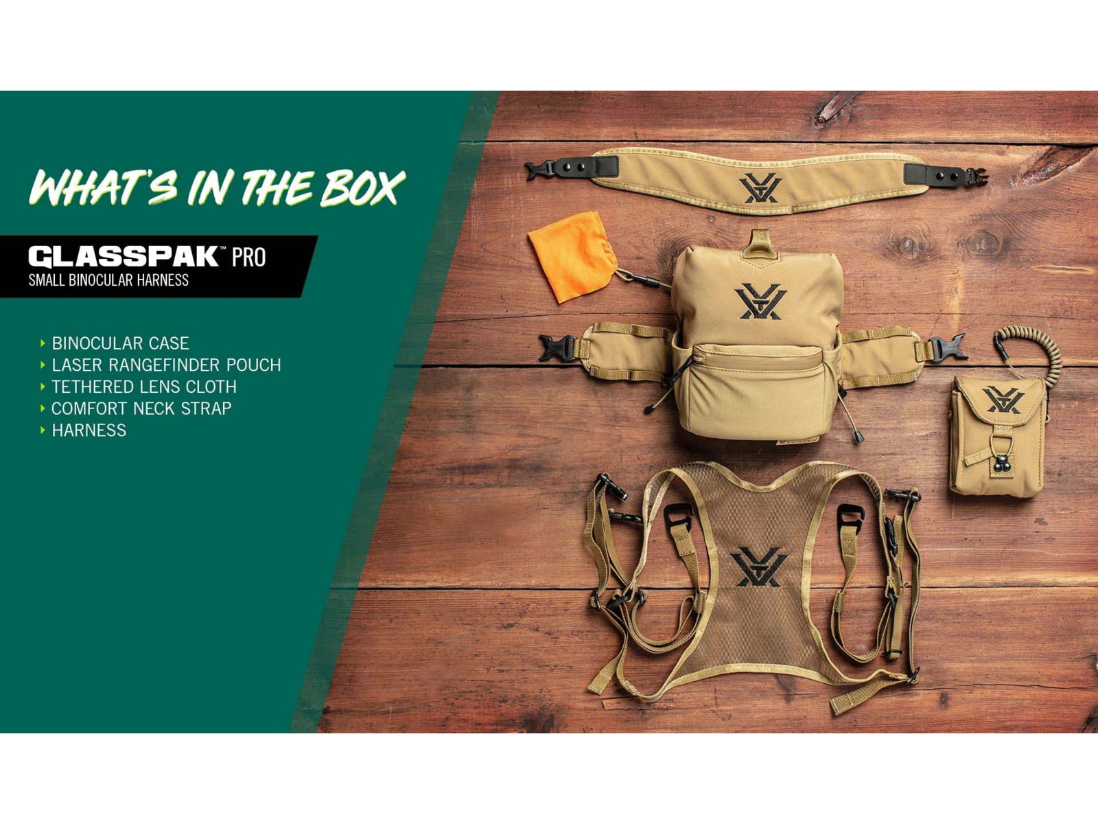 Vortex GlassPak Pro Binocular Harness Tan