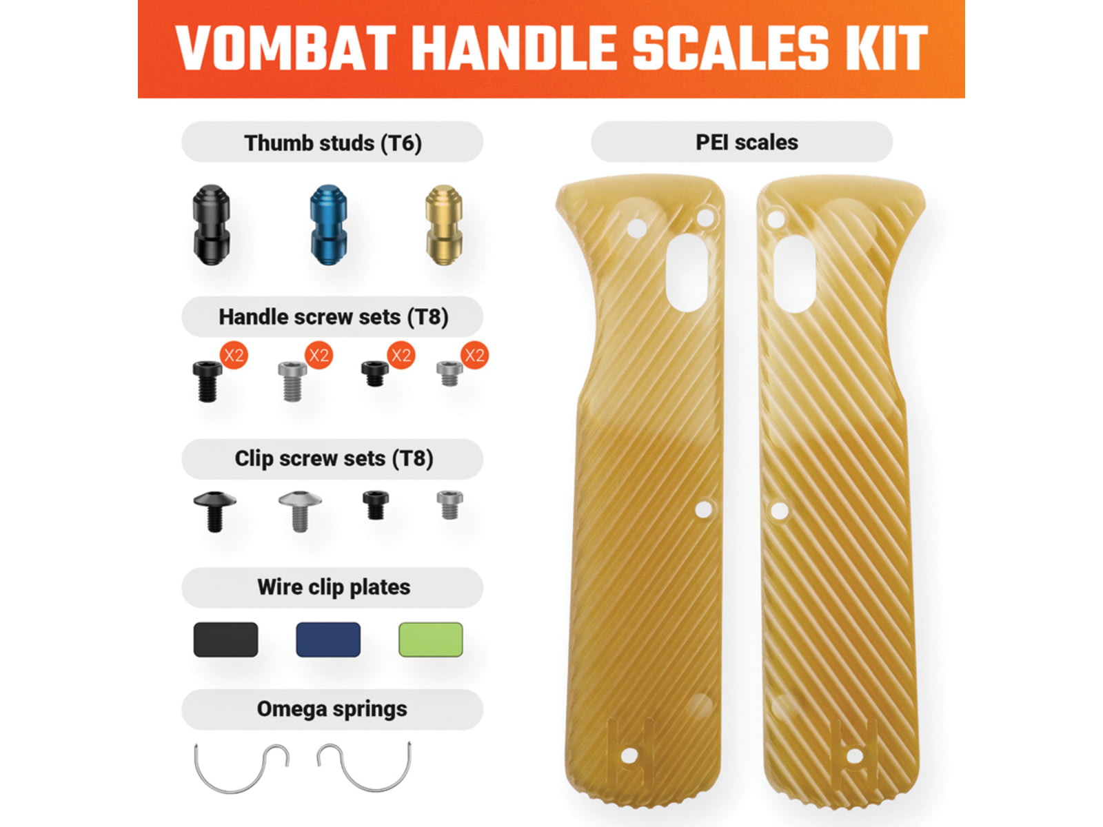Vosteed Vombat Handle Scale Kit PEI VOSX0138