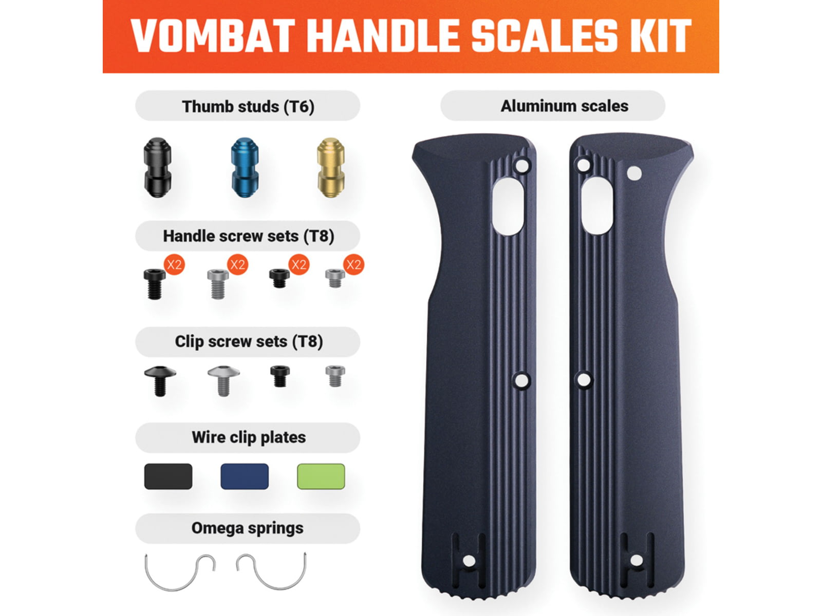 Vosteed Vombat Handle Scale Kit Slate VOSX0136
