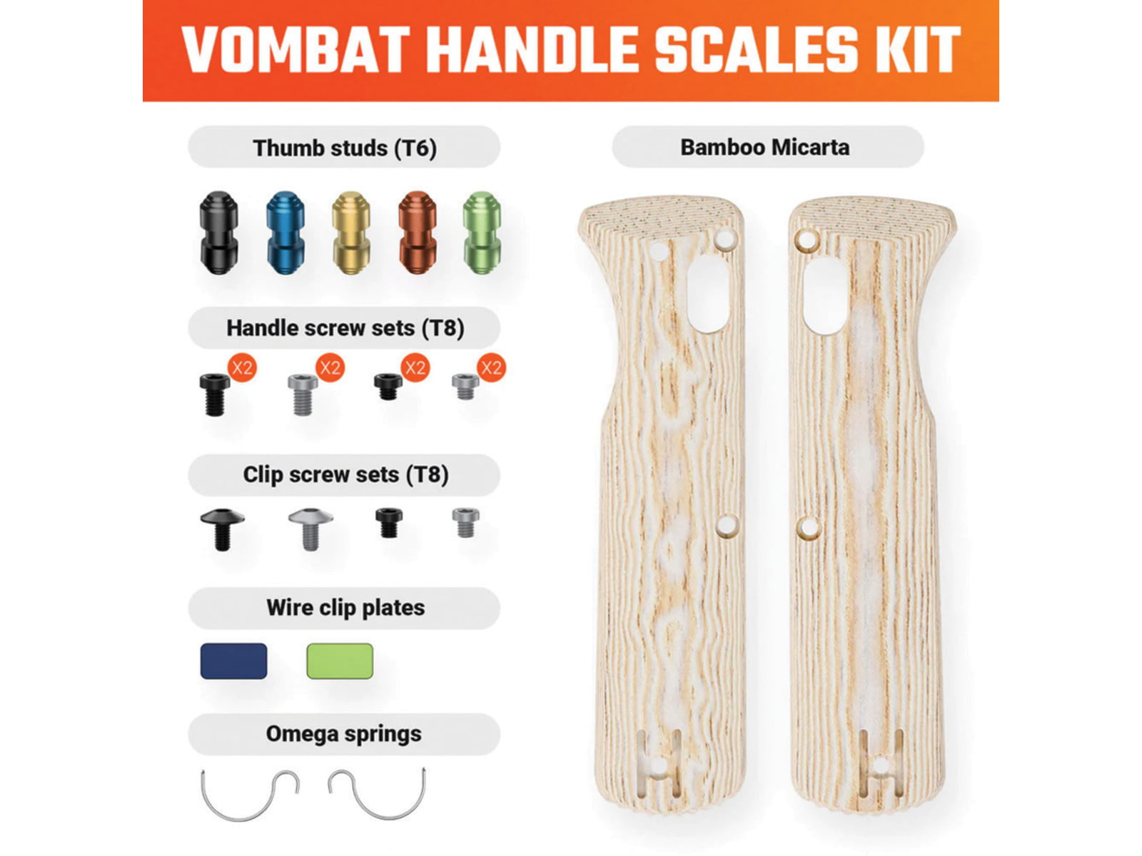 Vosteed Vombat Handle Scales Bamboo VOSW0110
