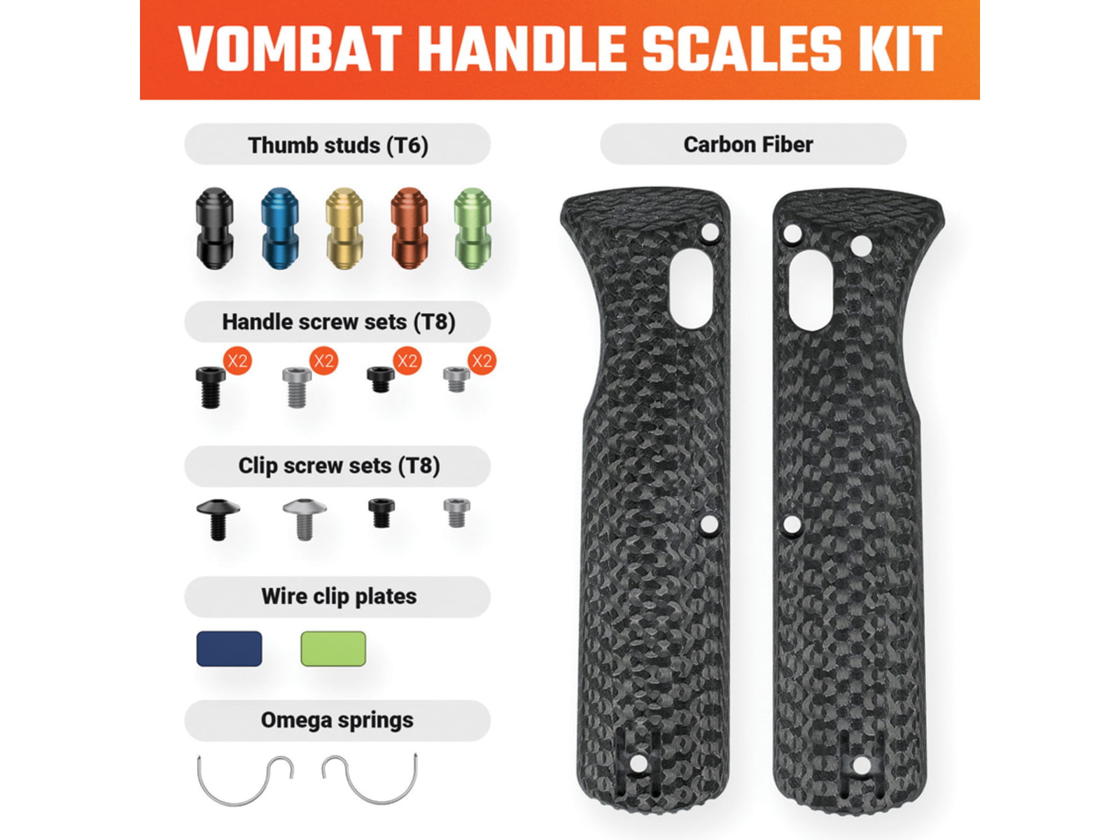 Vosteed Vombat Handle Scales CF VOSW0107