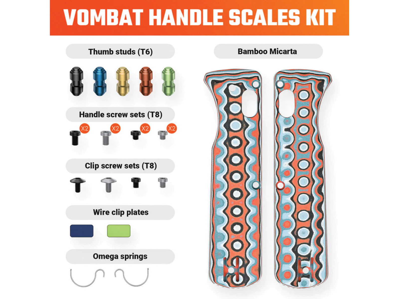 Vosteed Vombat Handle Scales Coral VOSW0108