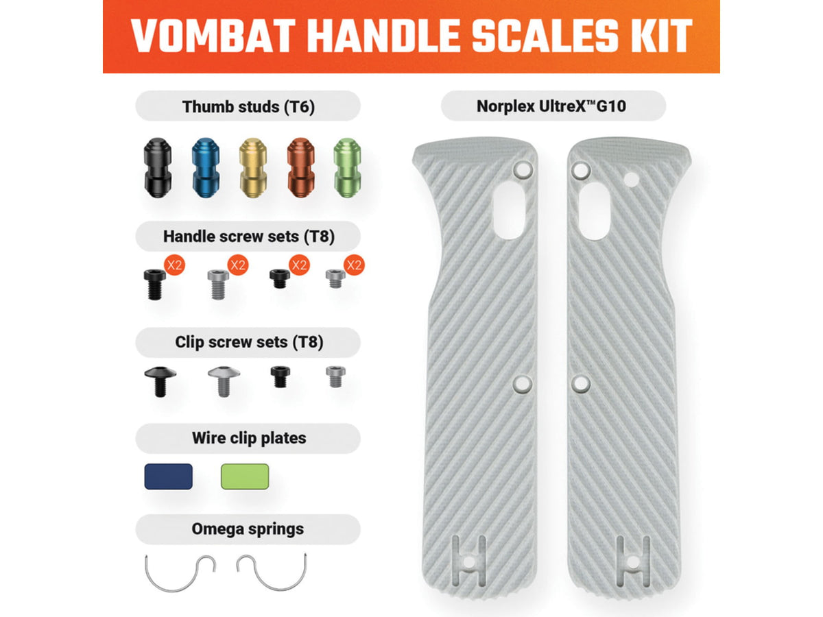 Vosteed Vombat Handle Scales Gray G10 VOSW0104