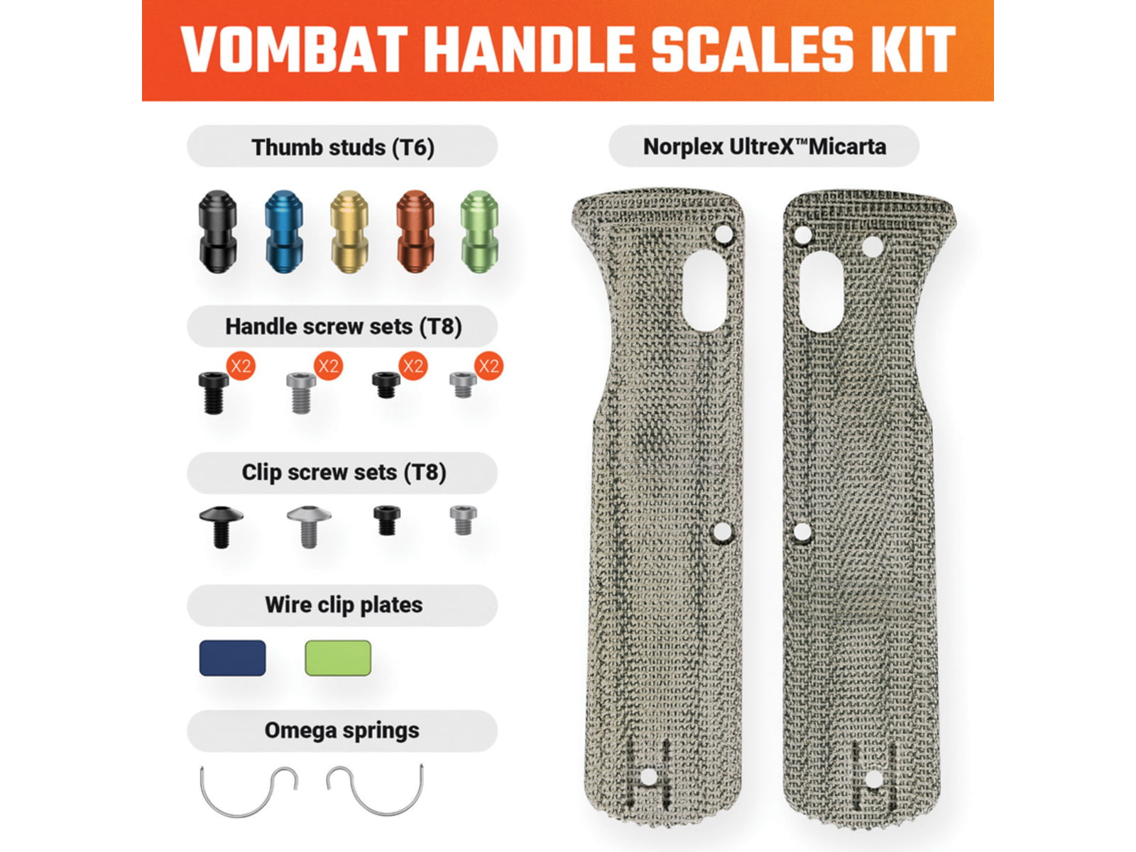 Vosteed Vombat Handle Scales Micarta VOSW0103