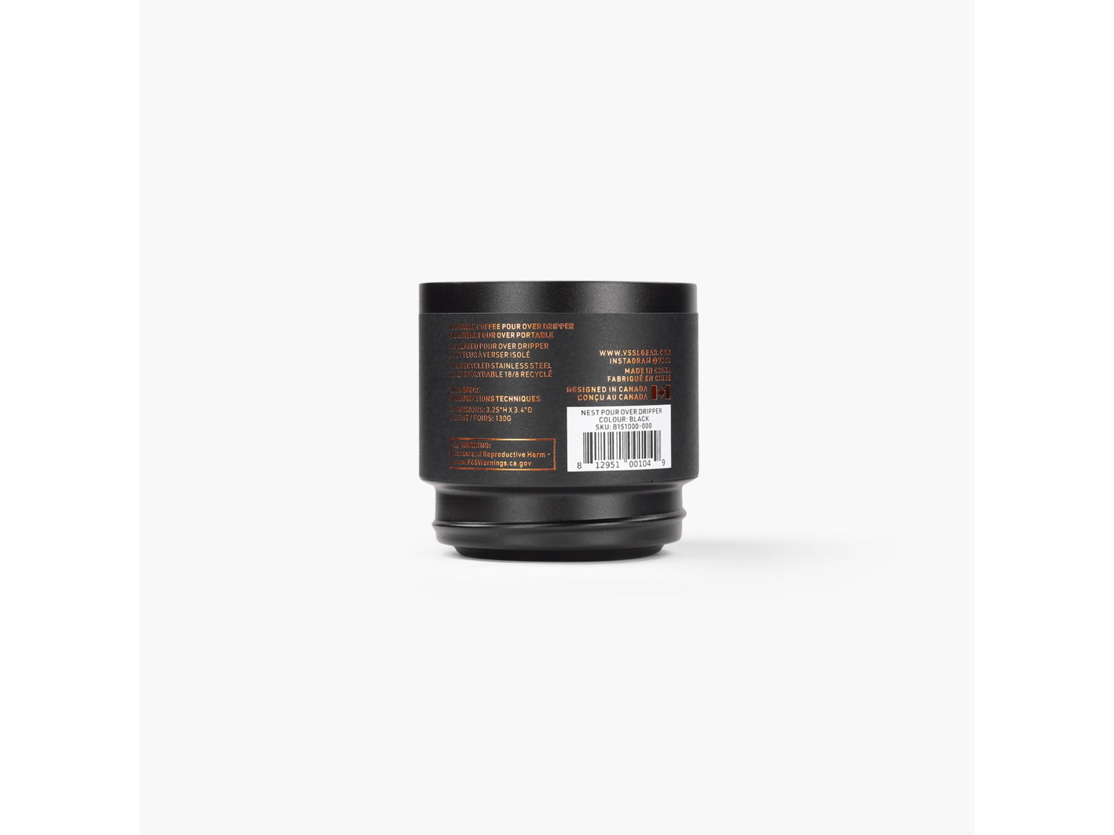 VSSL Nest Pour-Over Dripper Black