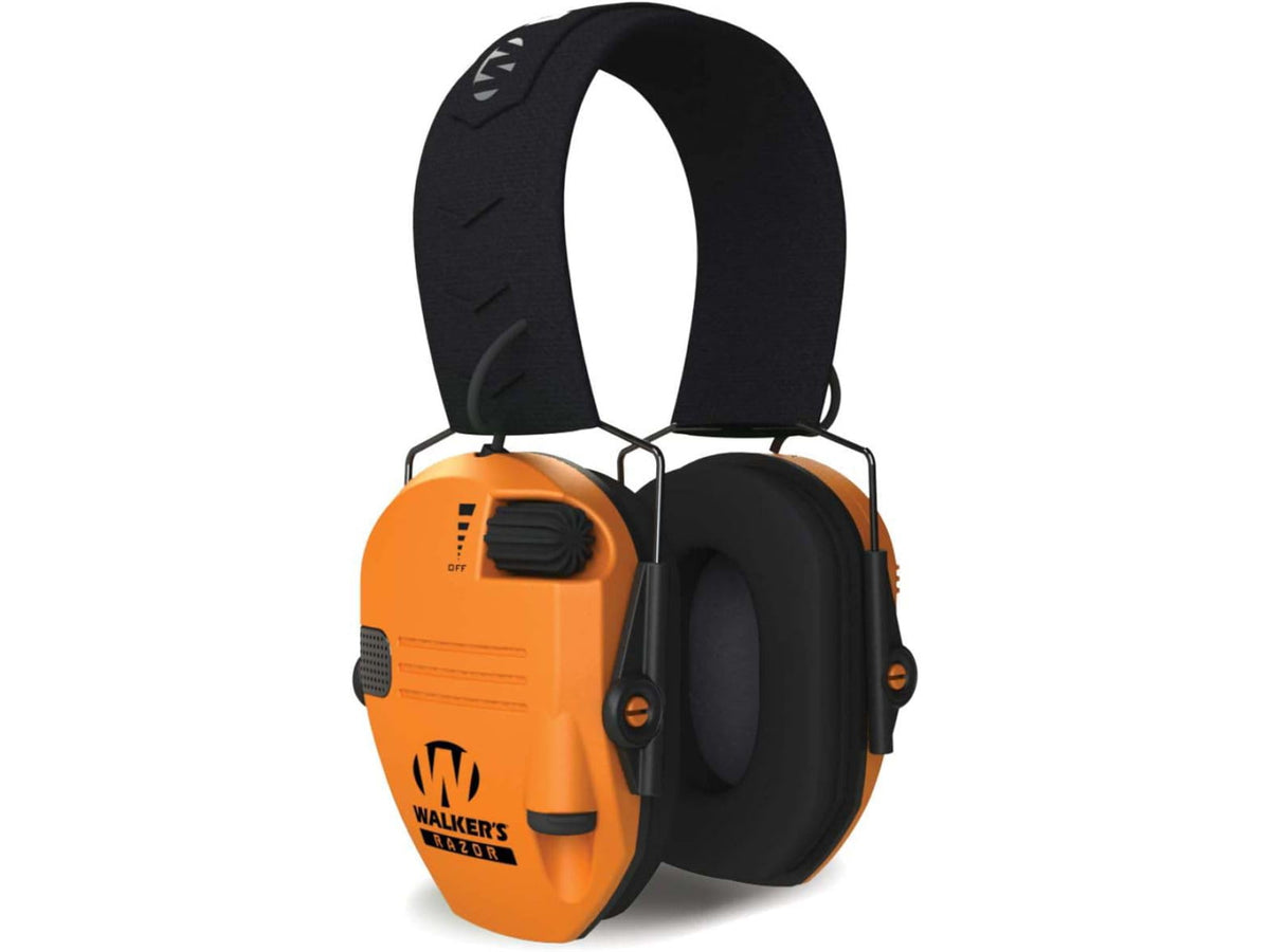 Walkers Razor Digital Slim Electronic Low-Profile Headband Ear Muff w/2 Microphones 23 dB Blaze Orange GWP-RSEM-BLZ