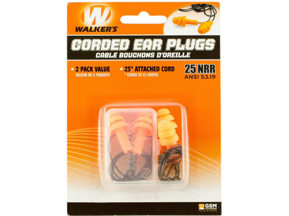 Walkers Foam Ear Corded PlugsPack of 2 GWP-EPCORD-2PK