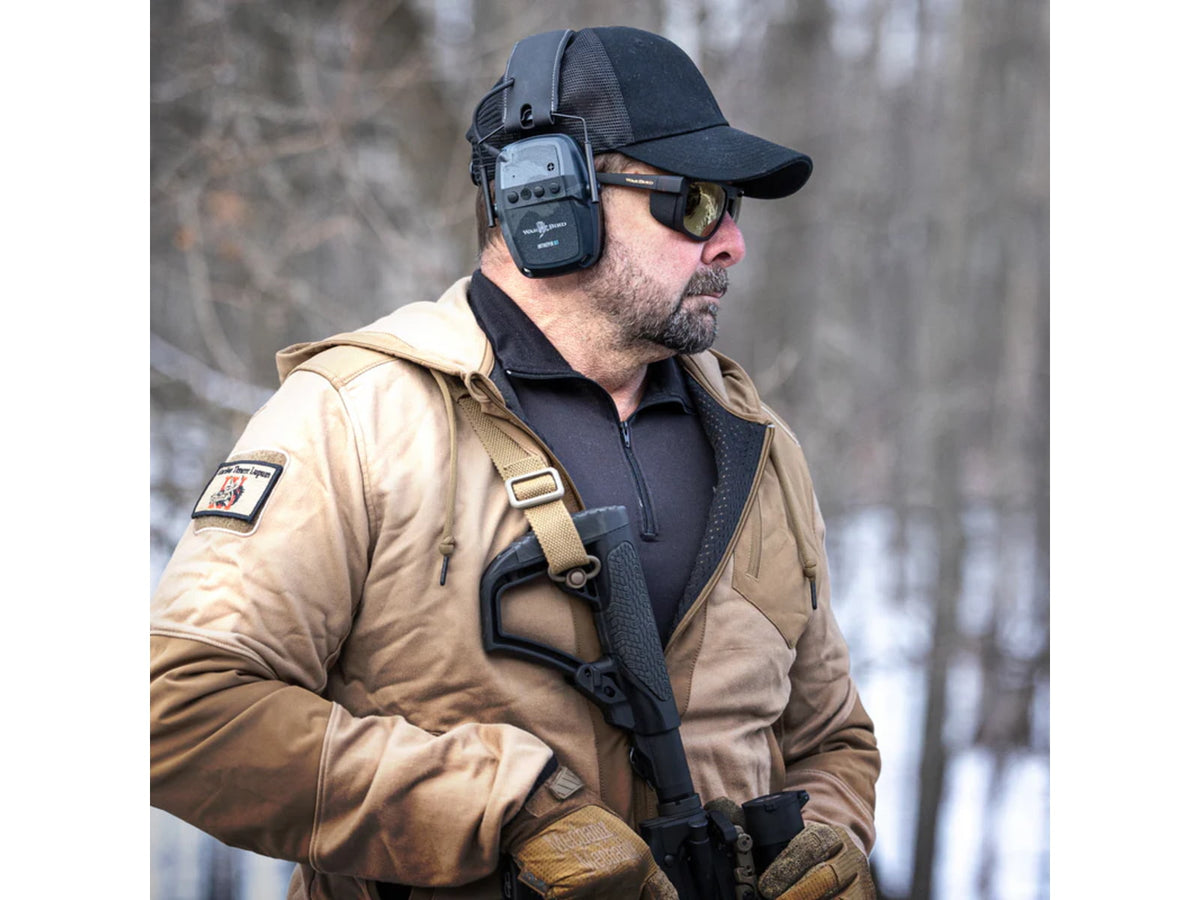 WarBird Intrepid BT-Bluetooth Rechargeable 23dB Earmuffs with Gel Ear Seals Black EAINBT