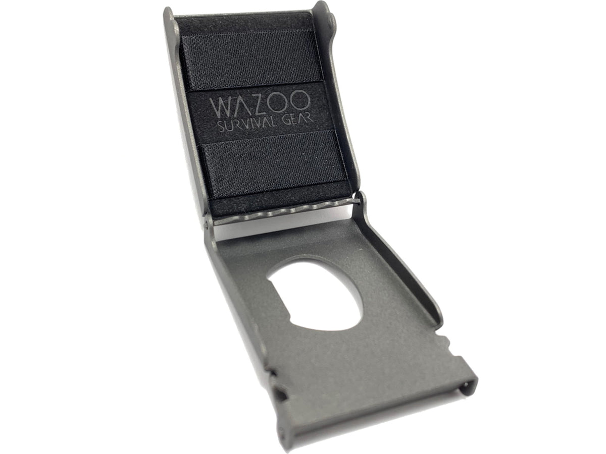 Wazoo Survival Gear Cache Belt Men's Medium 35-42in Hook & Loop Black BLT-MD-BK-TG