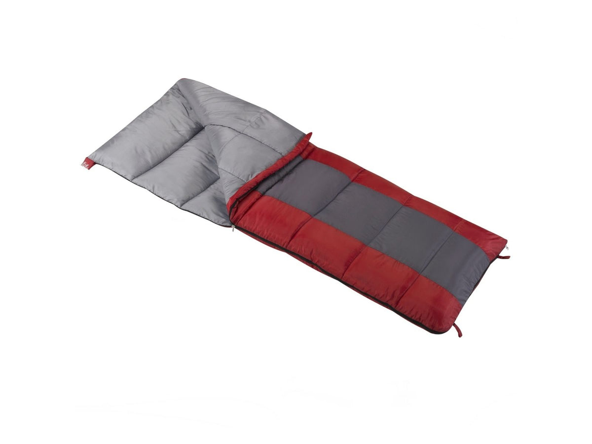 Wenzel Lakeside 40-Degree Sleeping Bag Red/Gray 78 in X 33 in 7409419