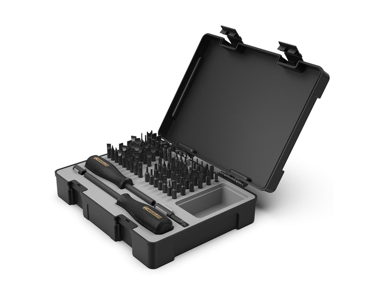 Wheeler Engineering Professional Gunsmithing Screwdriver Set Hollow-Ground Flat Bits Short/Extended Drivers Texturized Rubber Grip Black Phosphate