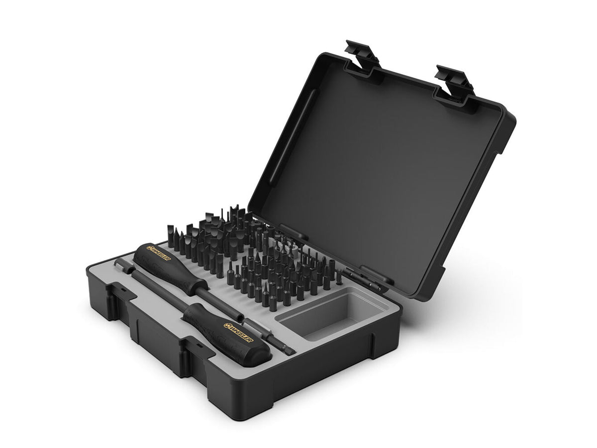 Wheeler Engineering Professional Gunsmithing Screwdriver Set Hollow-Ground Flat Bits Short/Extended Drivers Texturized Rubber Grip Black Phosphate